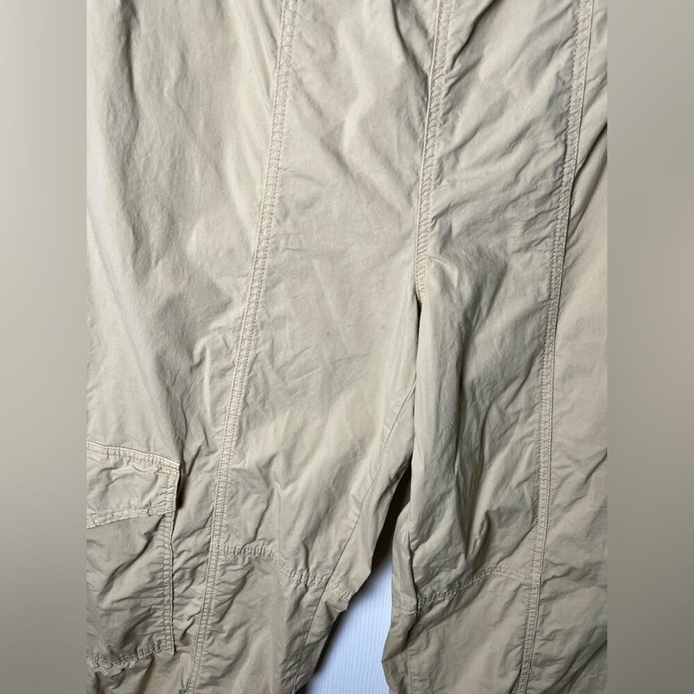 GANNI Womens Straight Leg Organic Cotton Cargo Beige Pull On Trousers L - Picture 6 of 12